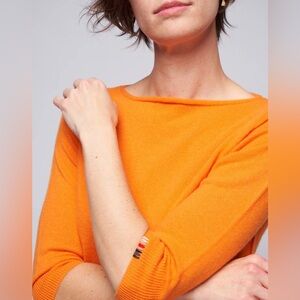 Extreme Cashmere X Vibrant Orange Crew Neck cashmere Sweater szXS/S